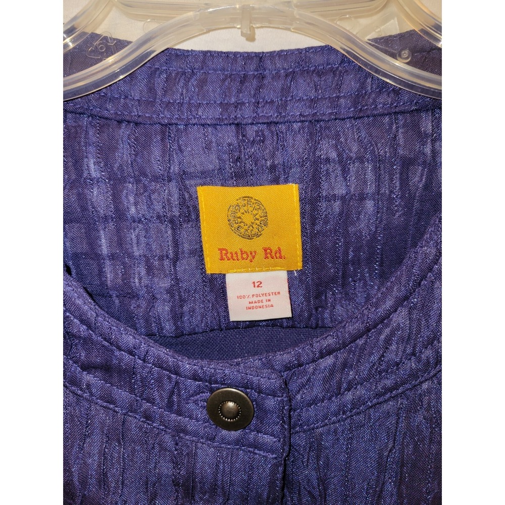 Ruby Rd Jacket 12 Cobalt Button Up Crop Pockets T… - image 10